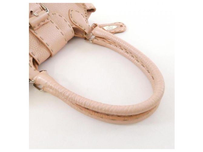 Borsa a Spalla Fendi Selleria Beige - vista 4