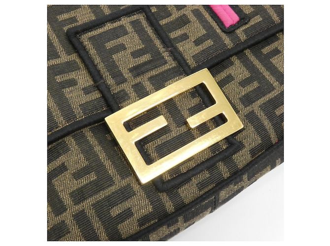 Bolsa de Ombro Fendi Baguette Large Marrom Multicor - vista 5