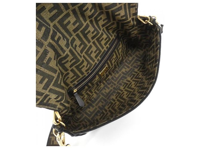 Bolsa de Ombro Fendi Baguette Large Marrom Multicor - vista 7