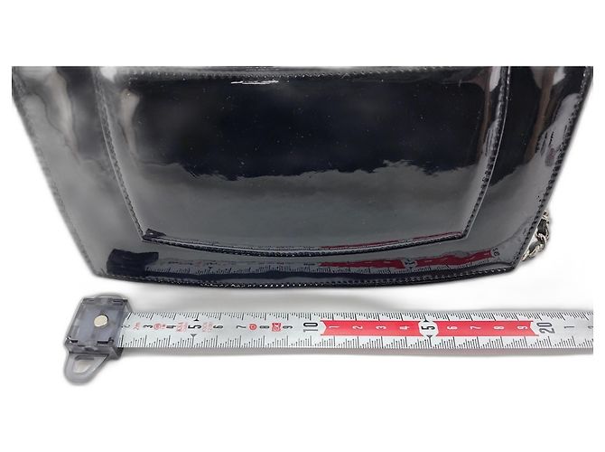 Borsa a tracolla per trucco in vernice nera Chanel Nero - vista 4
