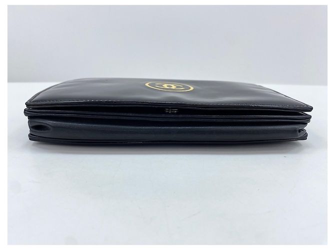 Borsa a tracolla per trucco in vernice nera Chanel Nero - vista 7