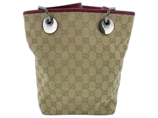 Gucci GG Canvas Leder Tote Bag Beige - Ansicht 2