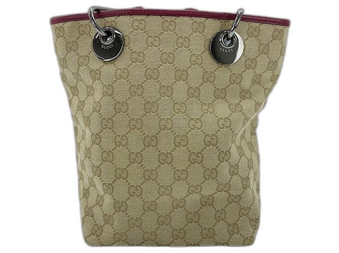 Gucci GG Canvas Leder Tote Bag Beige - Ansicht 3
