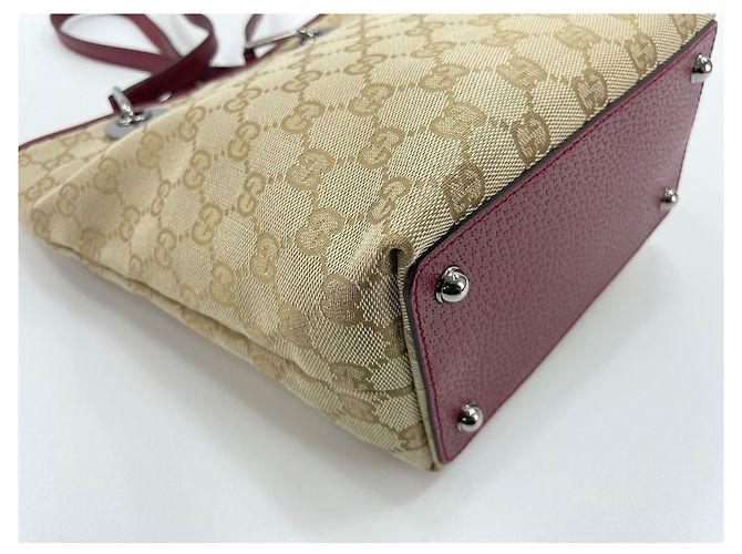 Gucci GG Canvas Leder Tote Bag Beige - Ansicht 8