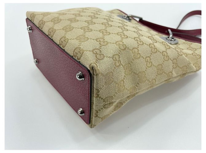 Gucci GG Canvas Leder Tote Bag Beige - Ansicht 9