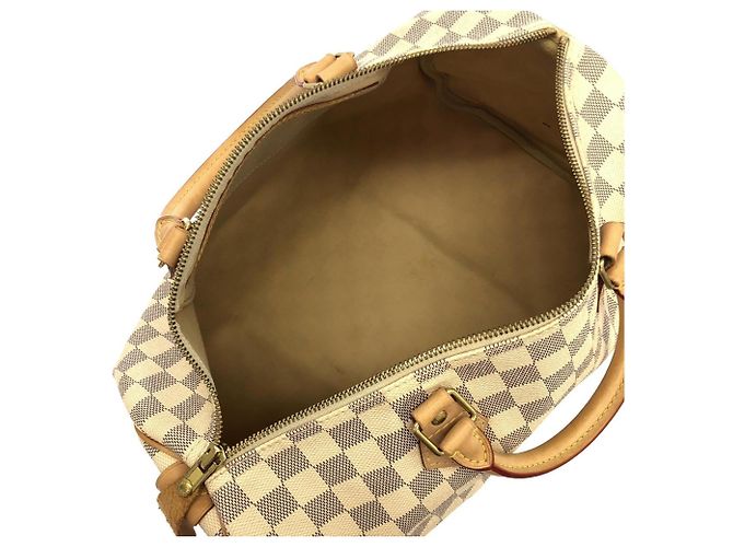 Borsa Boston Louis Vuitton Damier Azur Speedy 35cm Blu - vista 8