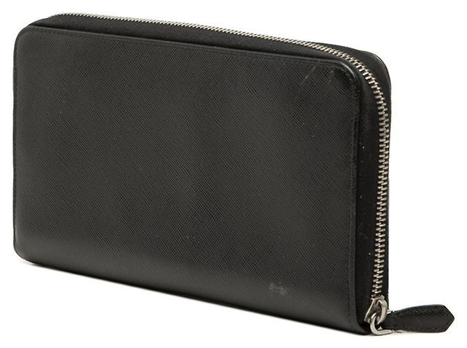 Prada Saffiano Reise-Organizer-Langer Geldbeutel Schwarz - Ansicht 2