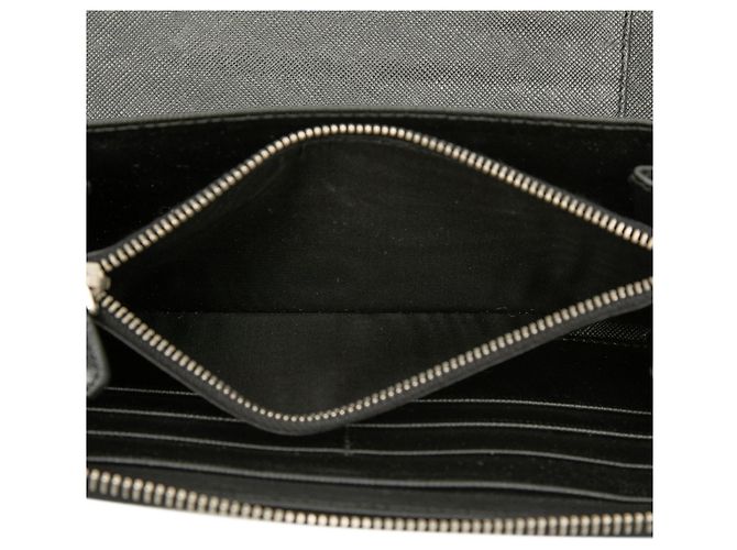 Prada Saffiano Reise-Organizer-Langer Geldbeutel Schwarz - Ansicht 5