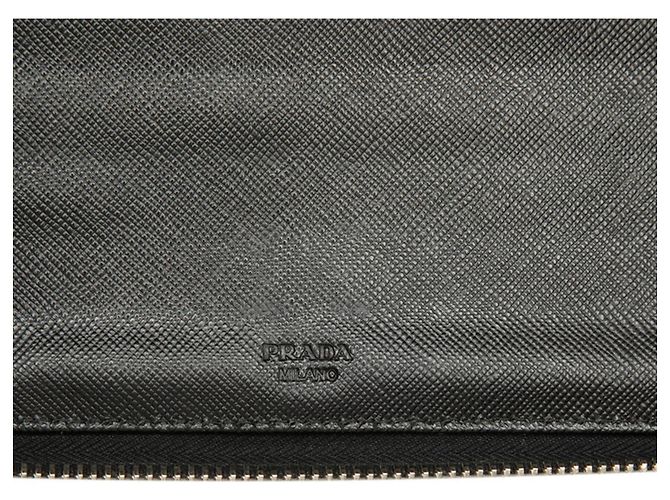 Prada Saffiano Reise-Organizer-Langer Geldbeutel Schwarz - Ansicht 6
