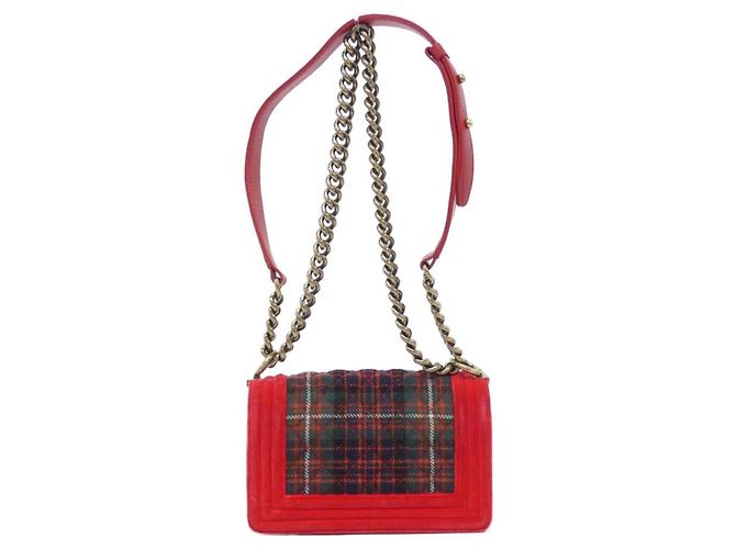 Borsa a tracolla Chanel Boy Line 67774 Rosso Verde - vista 2