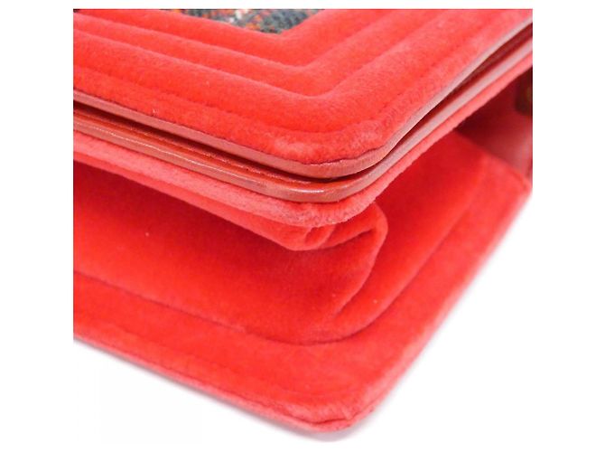 Borsa a tracolla Chanel Boy Line 67774 Rosso Verde - vista 3