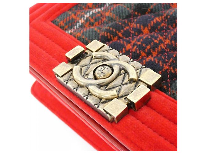 Borsa a tracolla Chanel Boy Line 67774 Rosso Verde - vista 5