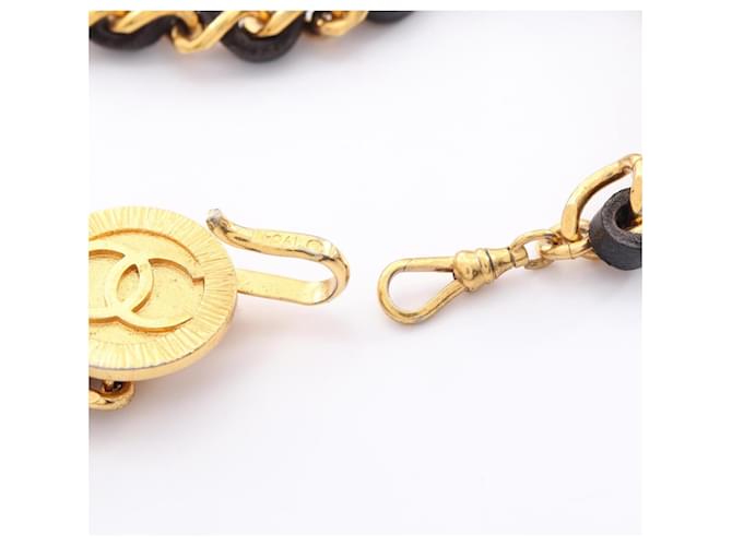 Chanel Coco Mark Kettengürtel Schwarz Golden - Ansicht 3