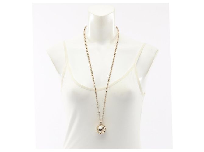 Collana con logo Coco Mark Chanel Bianco D'oro - vista 4
