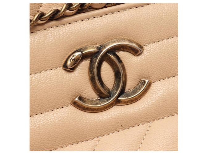 Borsa Chanel Bias Stitch Hardware Oro Antico Beige - vista 7