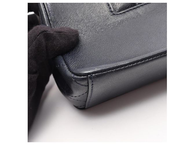 Borsa a tracolla Chanel Mademoiselle Matelassé Double Flap Blu navy - vista 16