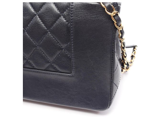Borsa a tracolla Chanel Mademoiselle Matelassé Double Flap Blu navy - vista 17