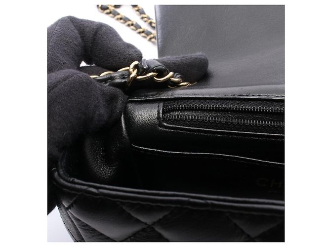 Borsa a Spalla Chanel Mini Matelassé Nero - vista 7