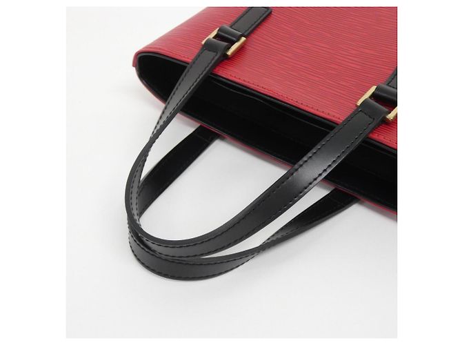 Borsa Louis Vuitton Epi Vavin PM Nero Rosso - vista 5
