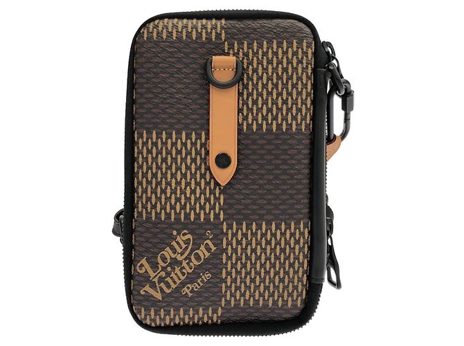 Borsa a mano Louis Vuitton Damier Giant Double Phone Nero Damier ebene - vista 2