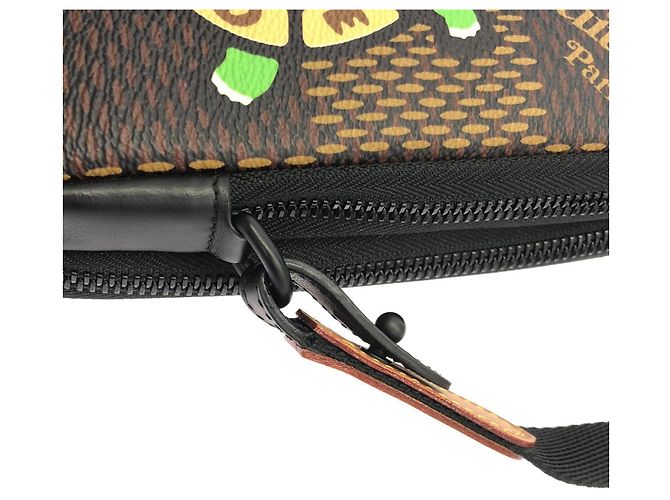 Borsa a mano Louis Vuitton Damier Giant Double Phone Nero Damier ebene - vista 5