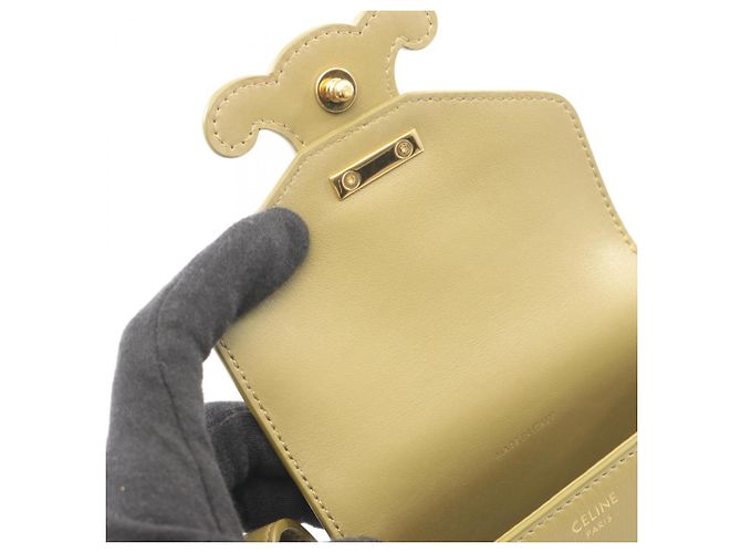 Céline Borsa a Spalla Celine Mini Buzas Cuire Triomphe Cachi - vista 5