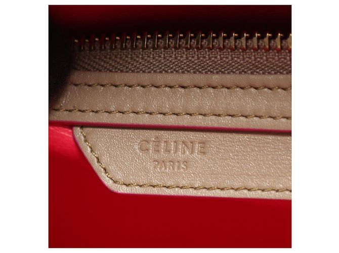 Céline Borsa Tote Celine Luggage Micro Shopper Beige - vista 4