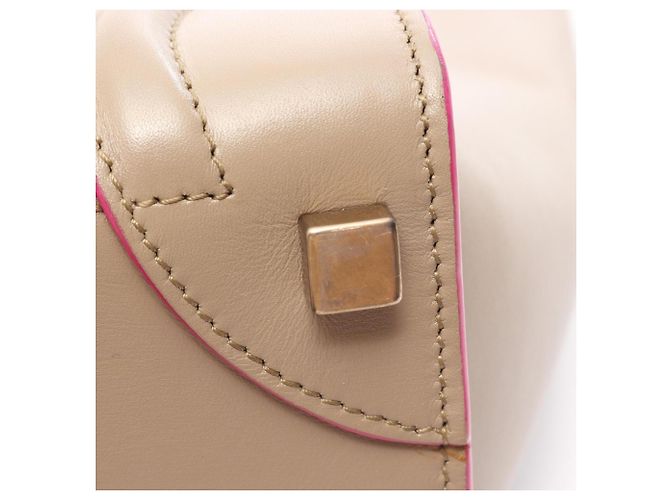 Céline Borsa Tote Celine Luggage Micro Shopper Beige - vista 9