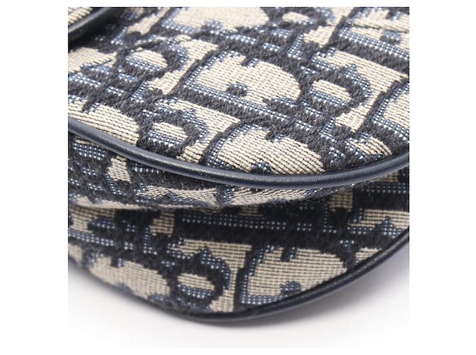 Borsa 2-Way Christian Dior Mini Oblique Beige Blu navy - vista 6