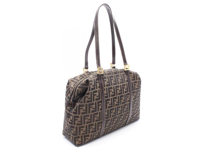 Borsa a Spalla Fendi Zucca Marrone - vista 2