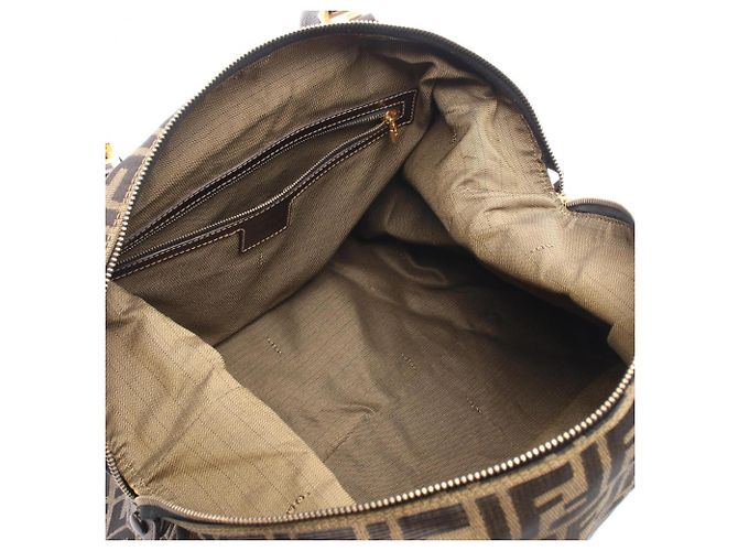 Borsa a Spalla Fendi Zucca Marrone - vista 3