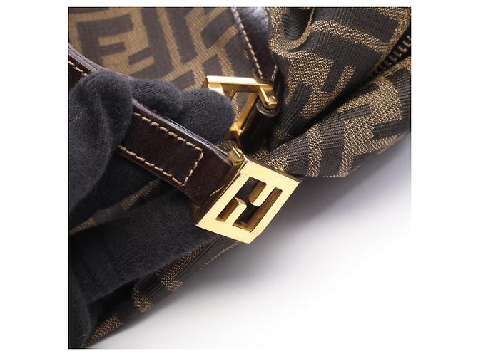 Borsa a Spalla Fendi Zucca Marrone - vista 7