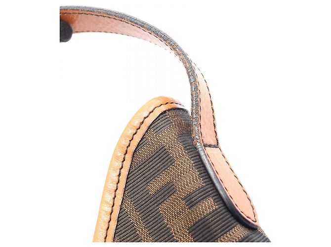 Borsa a Spalla Fendi Zucca Marrone Nero - vista 11