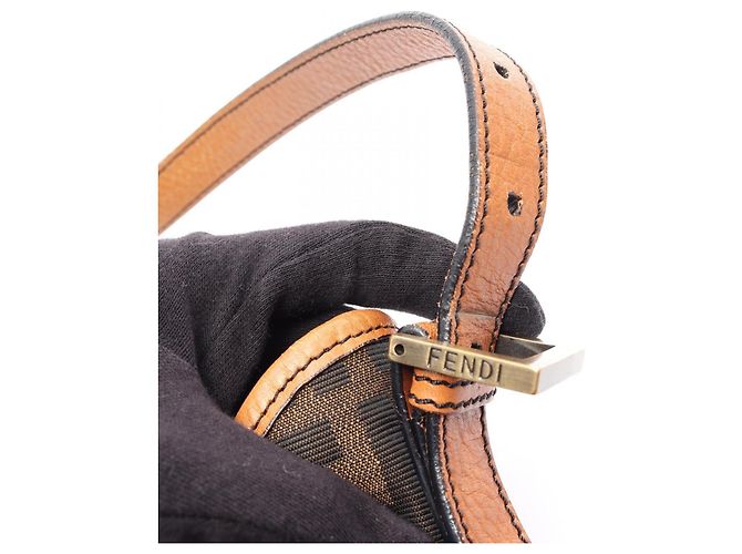 Borsa a Spalla Fendi Zucca Marrone Nero - vista 12