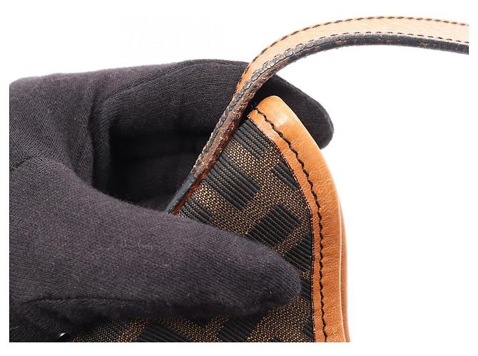 Borsa a Spalla Fendi Zucca Marrone Nero - vista 13