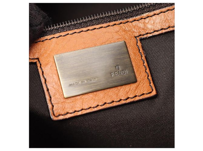 Borsa a Spalla Fendi Zucca Marrone Nero - vista 4
