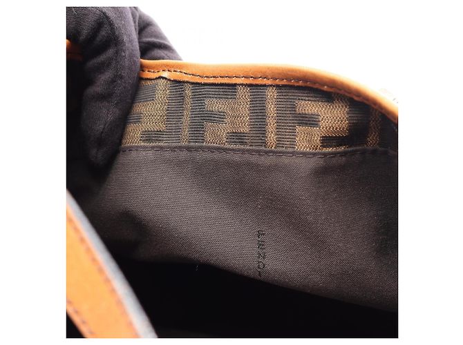 Borsa a Spalla Fendi Zucca Marrone Nero - vista 5