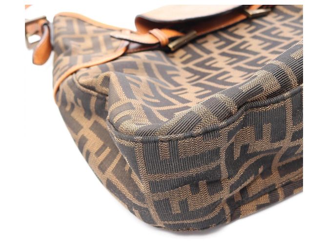 Borsa a Spalla Fendi Zucca Marrone Nero - vista 9