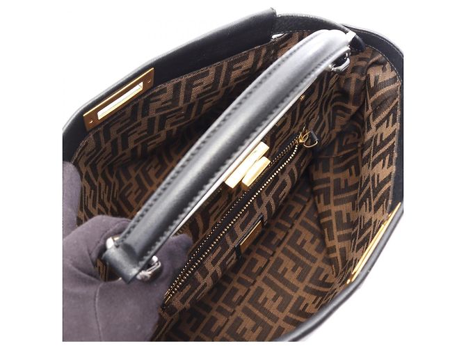 Borsa 2-Way Fendi Peekaboo Large Nero - vista 3