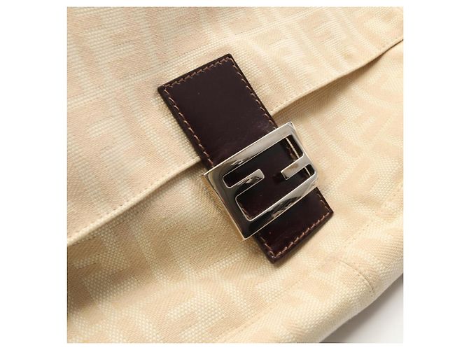 Borsa a tracolla Fendi Mamma Bucket Zucca Marrone Beige - vista 10