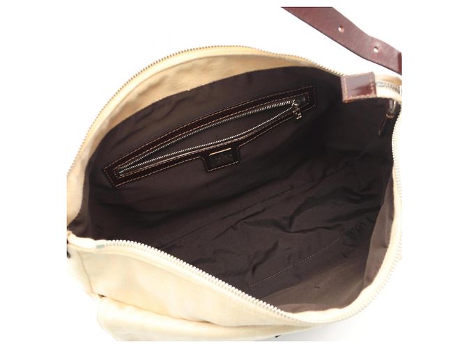 Borsa a tracolla Fendi Mamma Bucket Zucca Marrone Beige - vista 3