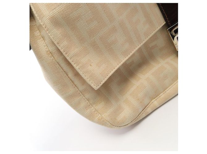 Borsa a tracolla Fendi Mamma Bucket Zucca Marrone Beige - vista 9