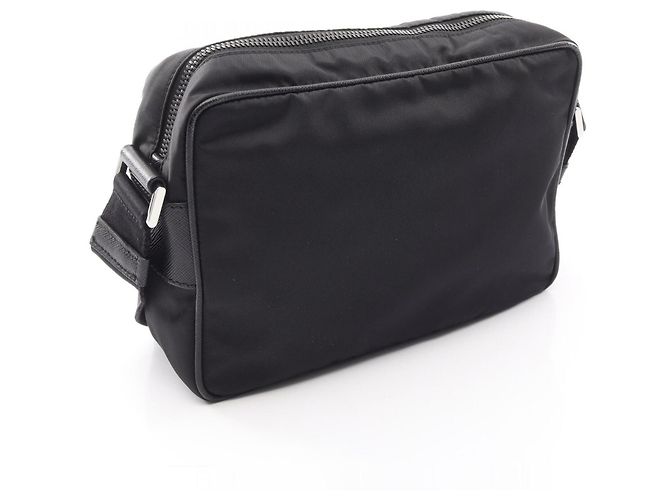 Saffiano Borsa a Spalla/Borsa a Mano Prada TESSUTO+SAFFI Nero - vista 2