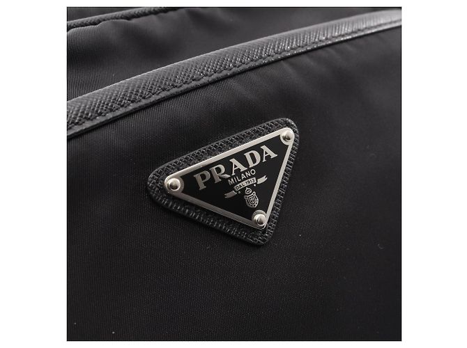 Saffiano Borsa a Spalla/Borsa a Mano Prada TESSUTO+SAFFI Nero - vista 6