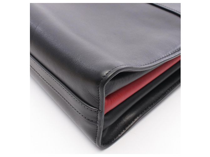 Borsa a Spalla/Borsa a Mano Prada Bibliotheque Nero Rosso - vista 5