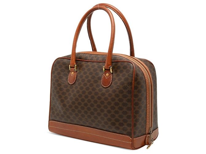 Céline Borsa Celine Macadam in pelle marrone - vista 2