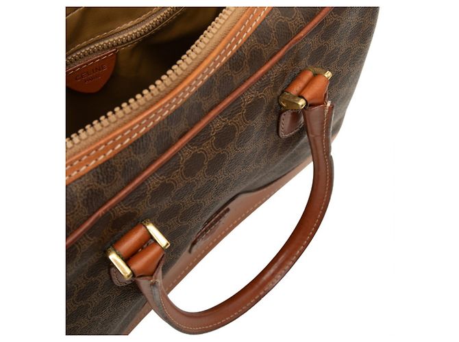 Céline Borsa Celine Macadam in pelle marrone - vista 4