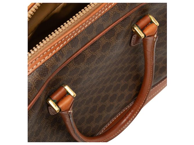 Céline Borsa Celine Macadam in pelle marrone - vista 5