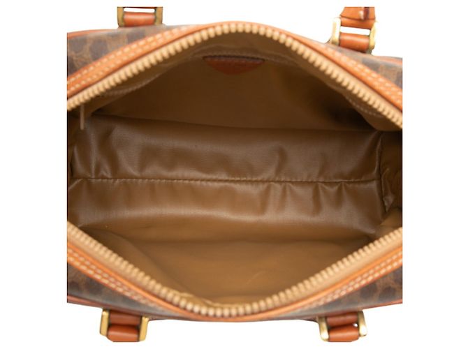 Céline Borsa Celine Macadam in pelle marrone - vista 6