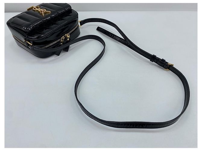 Borsa a tracolla Vicky Enamel Yves Saint Laurent Nero - vista 10